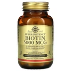 Біотин Solgar, Biotin (Super potency) 5000 мкг, 50 капсул