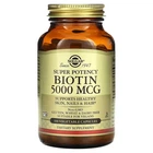 Биотин Solgar, Biotin (Super potency) 5000 мкг, 100 капсул