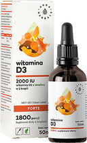 Witamina D3 Aura Herbals 2000 FORTE 50 ml (AH914) - obraz 1