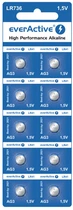 Батарейка щелочная everActive LR736 (LR41/G3), 1.5V, блистер 10шт разрывной