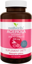 Medverita Acerola Ekstrakt 25% 500 mg 120 kapsułek (MV864) - obraz 1