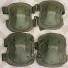 Наколенники тактические комплект защита Tactic набор противоударные военные наколенники и налокотники Олива - изображение 4
