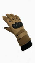 Тактичні зимові рукавиці на хутрі койот, розмір M - зображення 1