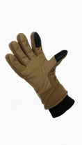 Тактичні зимові рукавиці на хутрі койот, розмір M - зображення 2