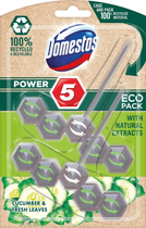 Wymienna kostka toaletowa do WC Domestos Power5 Eco Fragrance Cucumber & Fresh Leaves 55 g x 2 szt. (8717163783757)