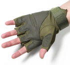 Рукавички без пальців, тактичні рукавички без пальців (пара), розмір М, колір зелений - зображення 9