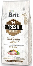 Сухой корм Brit Fresh Light Fit & Slim для взрослых, пожилых собак с индейкой и горошком