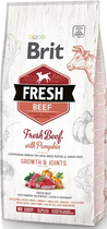 Сухий корм Brit Fresh Growth&Joints для цуценят і юніорів великих порід собак з яловичиною і гарбузом
