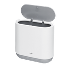 Ведро для мусора на 10л круглое MVM с крышкой 310x150x320мм пластик серое BP-14 white/gray