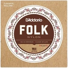 Струны для классической гитары D'Addario EJ33 FOLK NYLON 80/20 Bronze Ball End Clear Treble