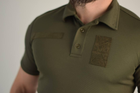 Футболка поло тактическая 58 размер 4XL мужская военная армейская футболка ПОЛО POLO олива хаки для ВСУ - изображение 5