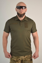 Футболка поло тактична 48 розмір M чоловіча військова армійська футболка ПОЛО POLO оліва хакі для ЗСУ