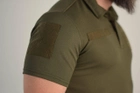 Футболка поло тактична 52 розмір XL чоловіча військова армійська футболка ПОЛО POLO оліва хакі для ЗСУ - зображення 3
