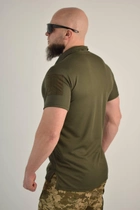 Футболка поло тактична 52 розмір XL чоловіча військова армійська футболка ПОЛО POLO оліва хакі для ЗСУ - зображення 4