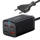 Мережевий зарядний пристрій Baseus GaN3 Pro 65W 2xUSB-C | 2xUSB-A with USB-C to USB-C Cable Black (CCGP040101)