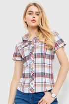 Рубашка женская в клетку, цвет молочно-коричневый, XS, 230R061-11