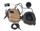 Наушники активные тактические с микрофоном Earmor M32H MOD3 Койот коричневые (M32H-MOD3-FG) - изображение 1
