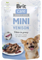 Влажный корм Brit Care Dog Mini Fillets In Gravy для взрослых собак малых и миниатюрных пород с олениной