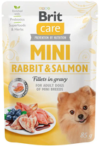 Влажный корм Brit Care Mini для собак с филе кролика и лосося в соусе