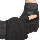 Перчатки тактические короткие Han-Wild HW72 Black XL мужские без пальцев с защитными вставками taktical - изображение 4