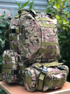 Рюкзак з підсумками Armory Tactics-Forest Camo армійський, військовий, 55л, стропи MOLLE, для ЗСУ - зображення 5