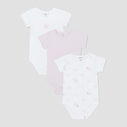 Набір боді-футболок 3 шт OVS 1594989 62-68 см Lilac Snow (8056608952168) - зображення 1