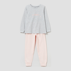 Піжама дитяча (футболка з довгими рукавами + штани) OVS 1624888 128 см Light Grey Melange (8052147446533) - зображення 1
