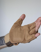 Тактичні рукавички Oakley армійські військові з відкритими пальцями та кісточками Beige /M - зображення 2