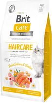 Сухой корм для кошек Brit Care Cat GF Haircare Healthy & Shiny Coat со сложным уходом за шерстью с лососем и курицей