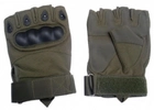 Тактичні рукавички без пальців Тактичні рукавички безпалі Розмір M Зелений (олива) - зображення 3
