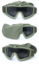 Тактичні окуляри маска зі змінними лінзами балістичні окуляри для військових олива - зображення 4