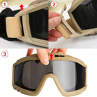 Тактические очки маска с сменными линзами баллистические очки для военных черные - изображение 3