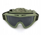 Тактичні окуляри маска зі змінними лінзами балістичні окуляри для військових олива - зображення 7