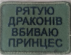 Шеврони Щиток "Рятую драконів вбиваю принцесс" з вишивкою