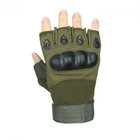 Тактические перчатки без пальцев Армейские беспалые военные тактические перчатки Размер XL Зеленые (Олива) - изображение 3