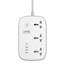 Подовжувач мережевий LDNIO c Wi-Fi SCW3451 |3USB/1Type-C, 3Sockets. QC/PD, 30W/10A, 2m EU Plug| білий