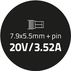 Zasilacz Qoltec do laptopa IBM 20V 3,52A 65W (7,9x 5,5) (50012,90W) - obraz 4