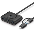 Переходник UGREEN CR113 USB 3.0 Hub with USB-C Port 1m Black (40850) Концентратор USB-хаб Адаптер