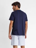 Піжама (футболка + шорти) чоловіча великих розмірів бавовняна Admas Classic 60252 XXL Блакитна (8433623655975) - зображення 2