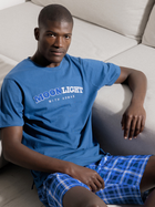 Піжама (футболка + шорти) чоловіча бавовняна Admas 60259 M Блакитна (8433623662539) - зображення 4