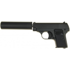 Детский страйкбольный Пистолет с глушителем COLT25 Galaxy G1A металл, пластик стреляет пульками 6 мм Черный - изображение 5