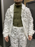 Маскировочный костюм зимний белый Yakeda, куртка и брюки (на кнопках, резинки), чехол, размер универсальный - изображение 9