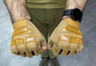 Перчатки тактичні Безпальцеві Yakeda, колір Койот, розмір L - зображення 3