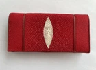 Кошелек женский из натуральной кожи ската красный (stw29_4)