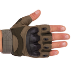 Тактичні рукавички з відкритими пальцями SP-Sport BC-8788 Колір: Оливковий розмір: L - зображення 4