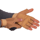 Перчатки тактические с открытыми пальцами SP-Sport BC-8788 Цвет: Хаки размер: M - изображение 5
