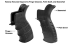 Ергономічна пістолетна рукоятка UTG для AR-15 — Чорна — RBUPG01B - зображення 3