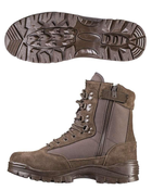 Ботинки тактические демисезонные Mil-Tec Side zip boots на молнии Коричневые 12822109 размер 45 - изображение 3