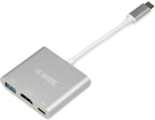 Hub USB iBox USB 3.2 Gen 1 (3.1 Gen 1) Type-C 5000 Mbit/s Srebrny (IUH3CFT1) - obraz 1