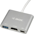 Hub USB iBox USB 3.2 Gen 1 (3.1 Gen 1) Type-C 5000 Mbit/s Srebrny (IUH3CFT1) - obraz 3